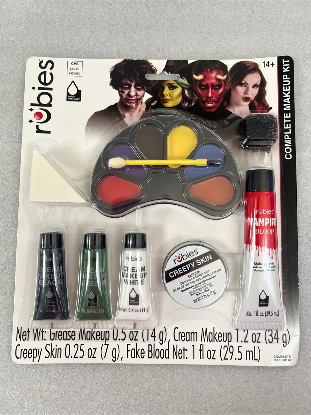 Rubies Halloween Complete Makeup Kit Fake Vampire Blood , Creepy Skin New